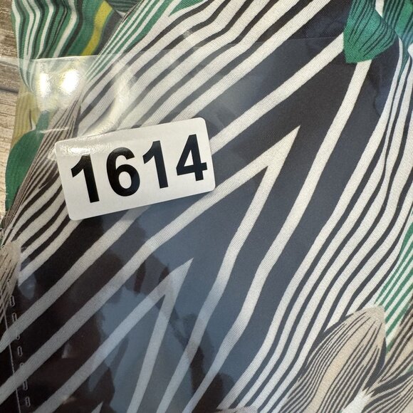 AGB Maxi Dress Womens Size L Tiered Y2K Empire Waist V Neck Abstract USA Vtg - Picture 7 of 7